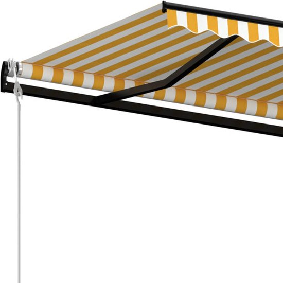 vidaXL Auvent extensible automatique 450 x 300 cm Jaune et blanc