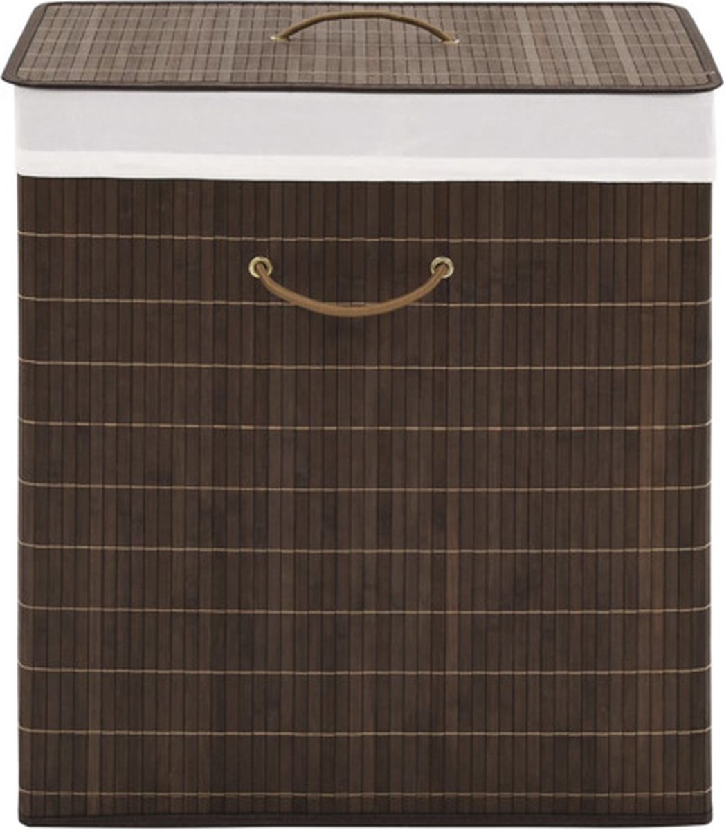vidaXL - Wasmand - rechthoekig - bamboe - donkerbruin
