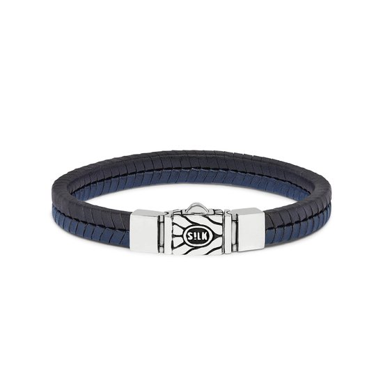 SILK Jewellery - Zwarte Armband - Chevron - 157BBU.23 - Maat 23,0