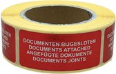 Documents joints autocollant - 250 pièces - 4 langues - 21x48mm - Autocollant d'avertissement