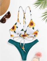 Bikini Dames -Bikini Sets -Sunflower Printed Bikini - Bikini Zomer 2022 - Maat XS