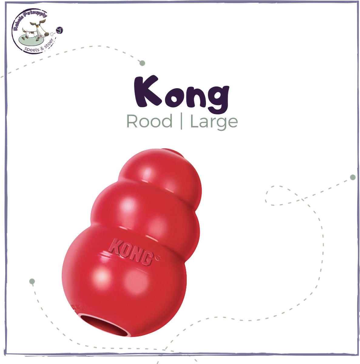 KONG Classic - Snackbal Honden Speelgoed - 7.6 cm thumbnail 4