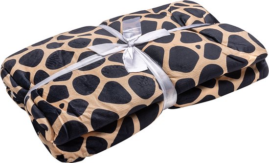 Fleece Deken met Mouwen - Hoodie Deken - Hoodie Blanket - Huggle Hoodie - Snuggle Hoodie - Dekens - Plaid met Mouwen - TV Deken - Giraffe Print - Dames en Heren - Volwassenen - 180x130 cm - Noodpakket - Kerstcadeau - Snuggie Moment