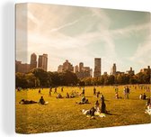 Canvas Schilderij New York - Central Park - Skyline - 120x90 cm - Wanddecoratie