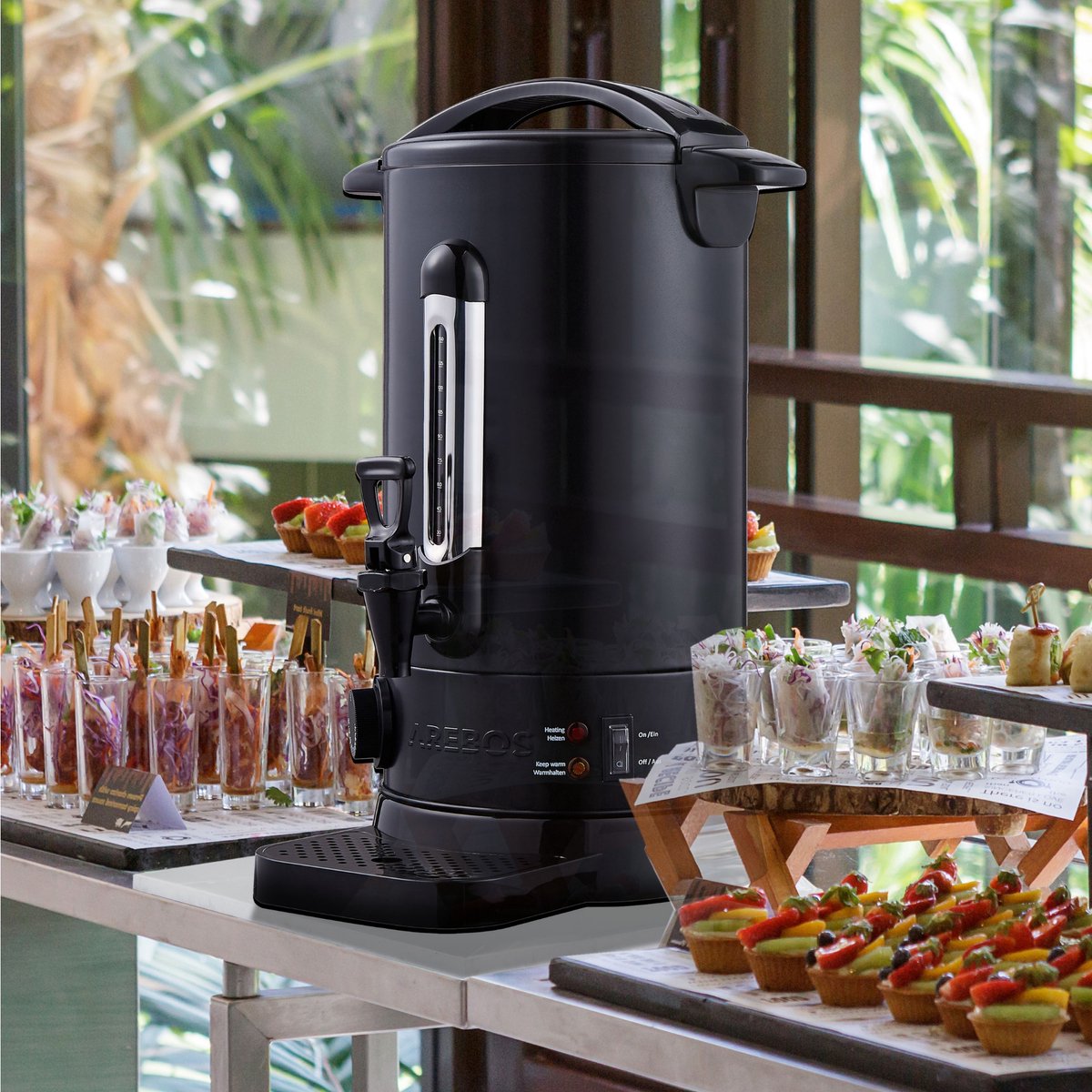 Arebos Catering Koker 20 L roestvrij Staal Warmwaterdispenser