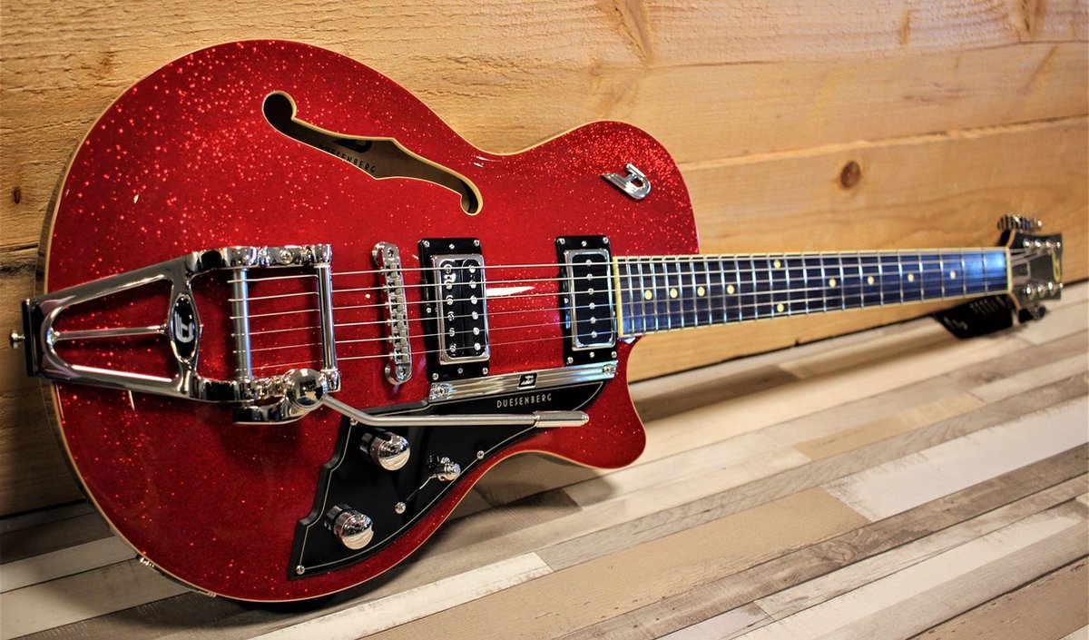 Duesenberg Starplayer TV Red Sparkle - Elektrische gitaar - rood