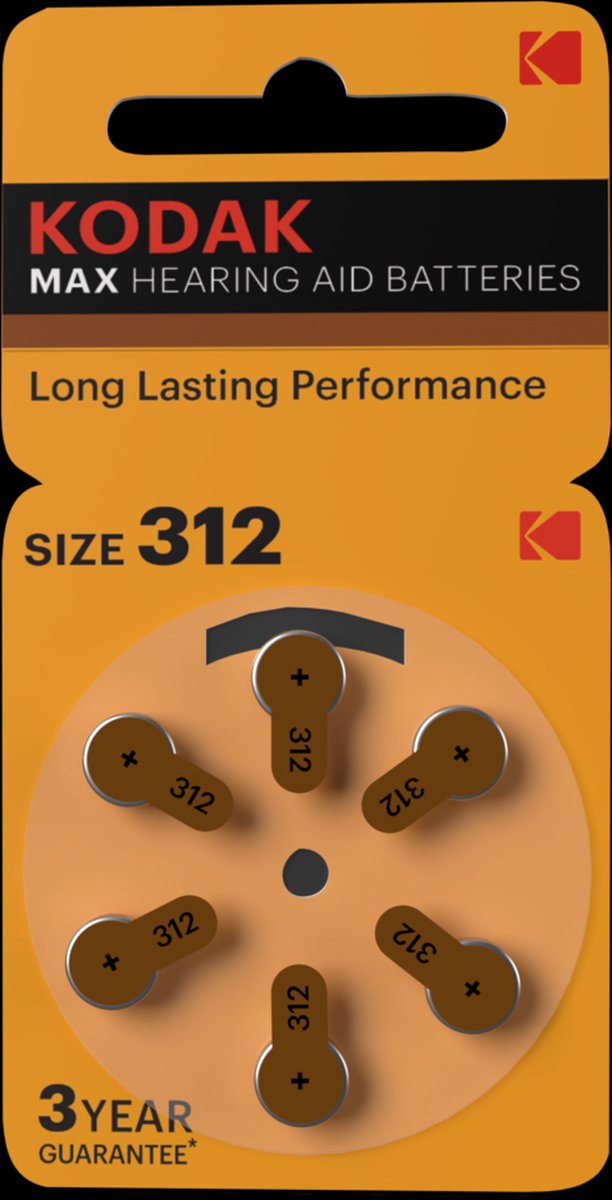 Kodak Hearing Aid batterijen type 312 - 6 stuks