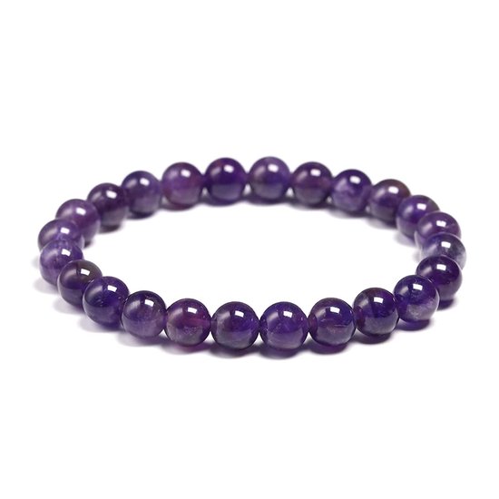 Bixorp Gems - Bracelet de pierres précieuses d'améthyste - Bracelet lilas violet poli