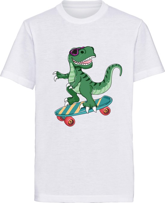 Dinosaur skateboard skating with sunglasses Dino T-shirt T