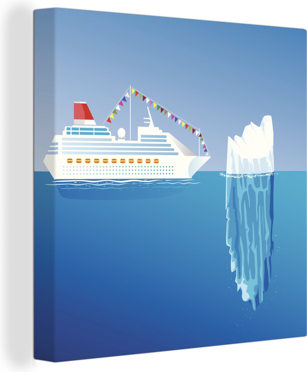 Une illustration d'un bateau de croisière et d'une toile d'iceberg 90x90 cm  - Tirage... | bol.com