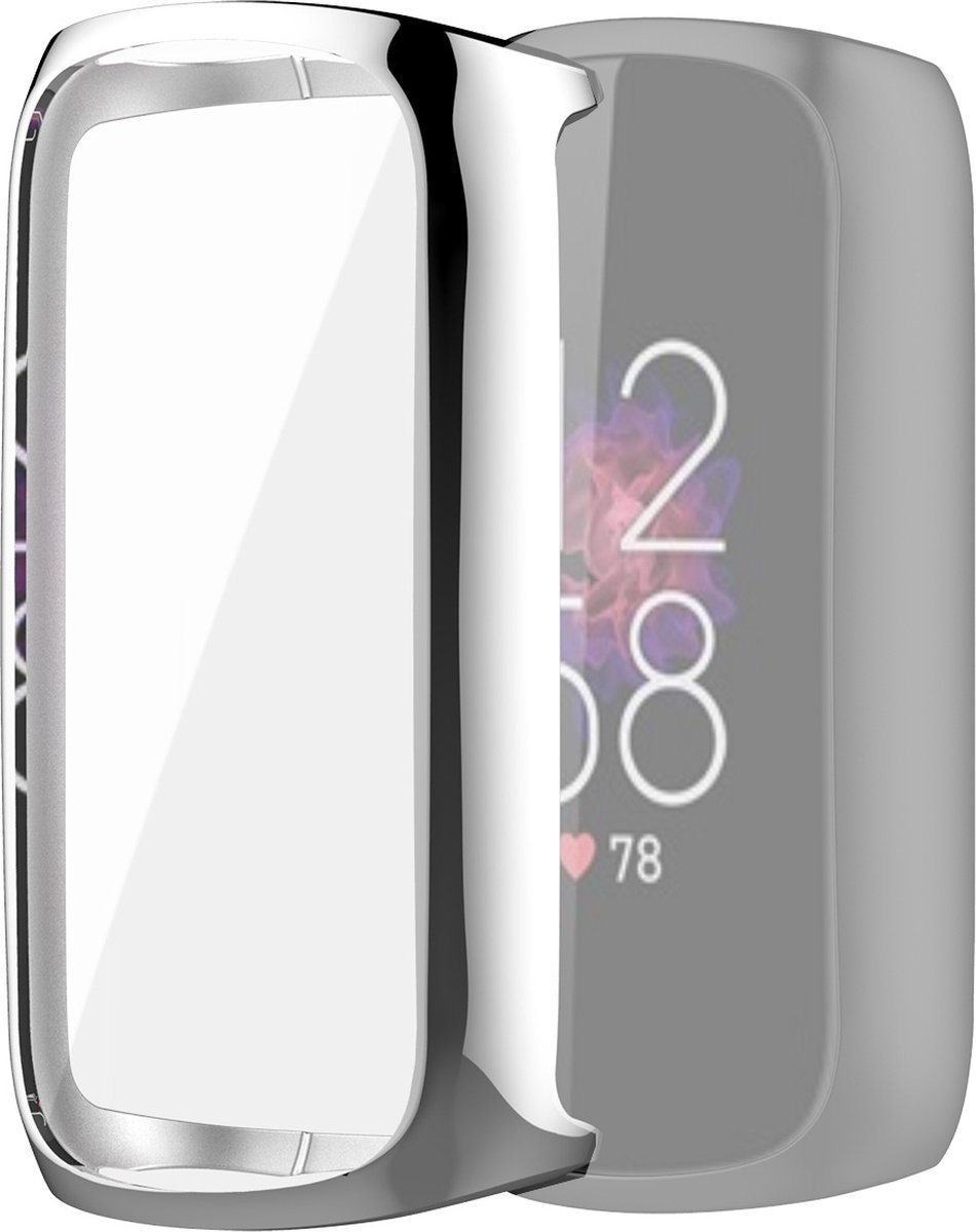 By Qubix - Geschikt voor fitbit Luxe - TPU case (volledig beschermd) - Zilver