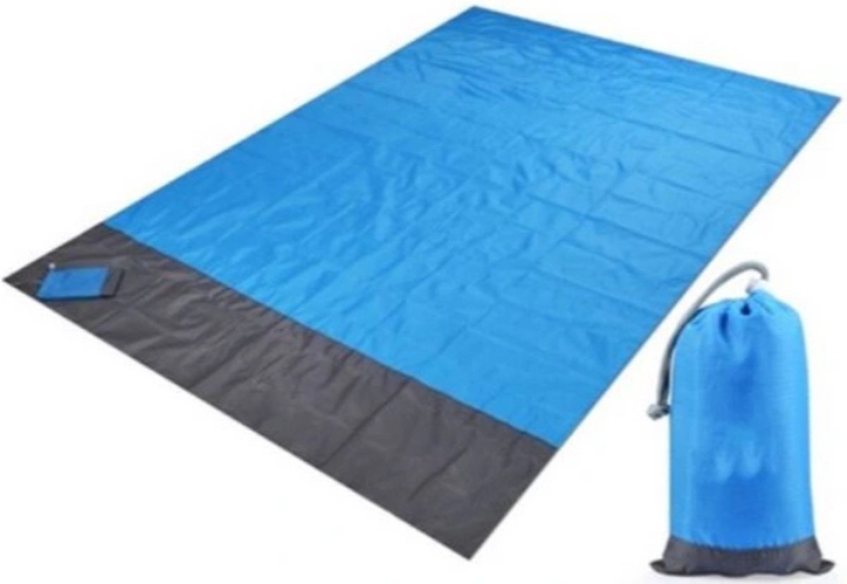 Strandmat Waterdicht - Picknickmat - Blauw XL - Opvouwbaar - Strandmatten