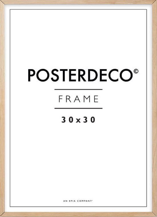 Fotolijst - Posterdeco - Premium Hout - Fotomaat 30x30 cm - Posterlijst - Fotolijstje - Eik