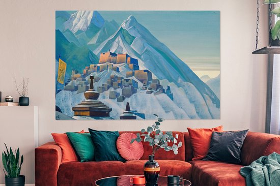 Tableau sur toile Tibet Himalaya - Peinture de Nicholas Roerich - 180x120 cm - Décoration murale XXL