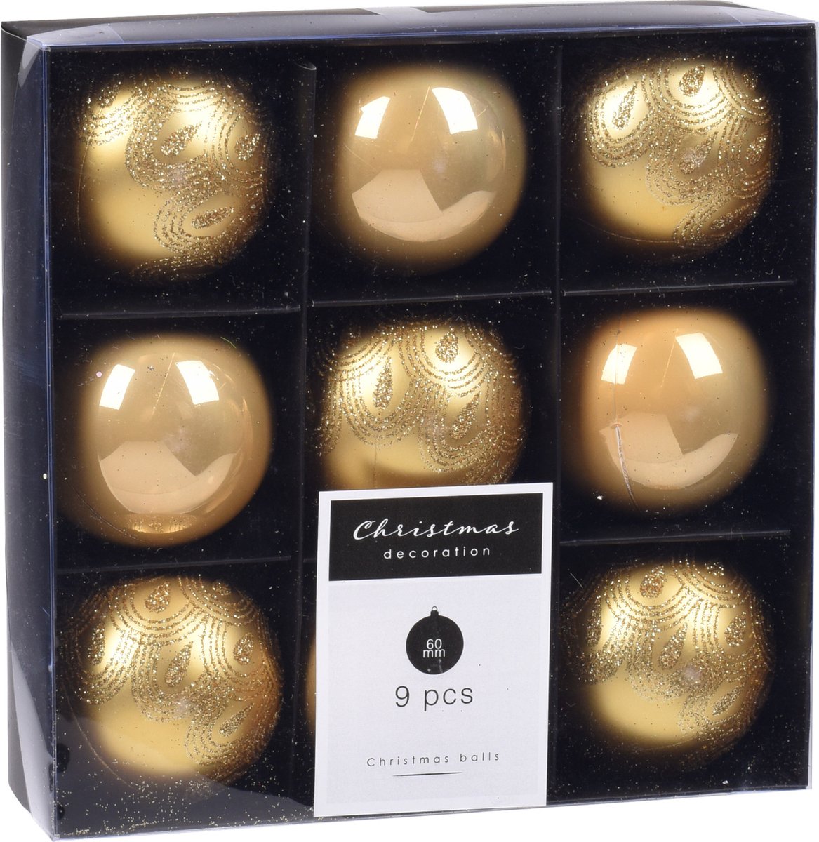 Christmas Decoration Kerstballen - 9x st - goud - 6 cm - kunststof - kerstversiering