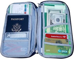 Doodadeals® Doodadeals Reis Etui lichtblauw – Travel Organizer Paspoort & Documenten Houder