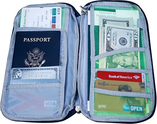 Doodadeals® Doodadeals Reis Etui lichtblauw – Travel Organizer Paspoort & Documenten Houder