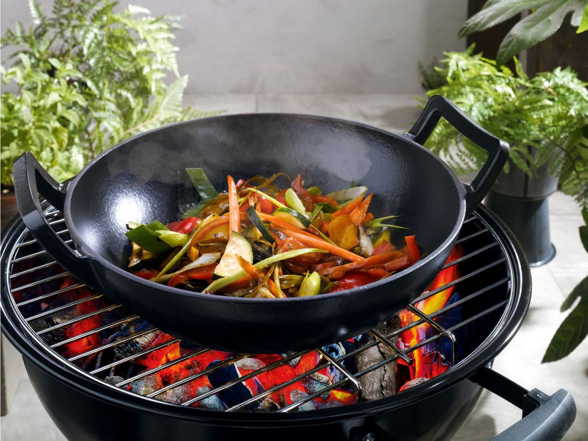 GRILLMEISTER Poêle pour barbecue, en fonte, Ø 40,5 cm …