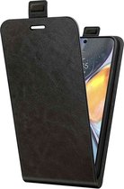 Motorola Moto G22 Flipcase (omlaag) hoesje - Just in Case - Effen Zwart - Kunstleer