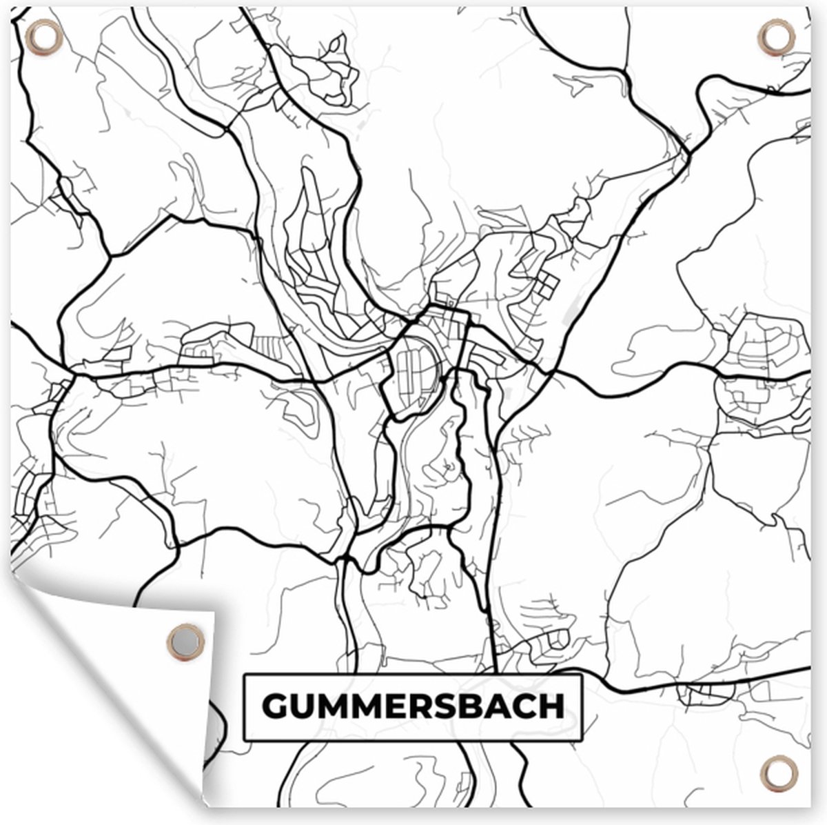 Tuinposters Plattegrond Kaart Gummersbach Stadskaart 50x50 cm Tuinposters Plattegrond Kaart Gummersbach Stadskaart 50x50 cm