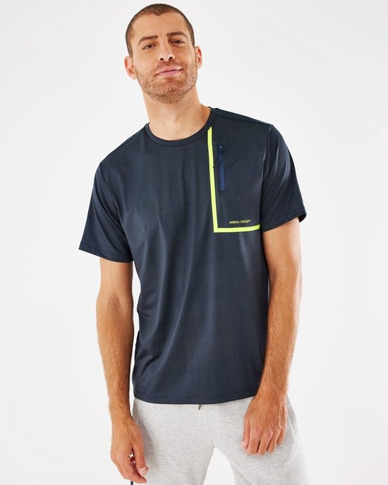 Short Sleeve T-shirt With Pocket Mannen - Navy - Maat XXL