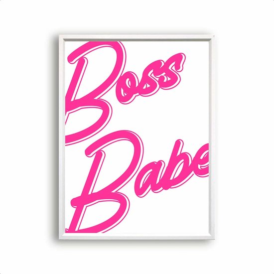 Poster Boss Babe - Roze / Motivatie / Teksten / 80x60cm