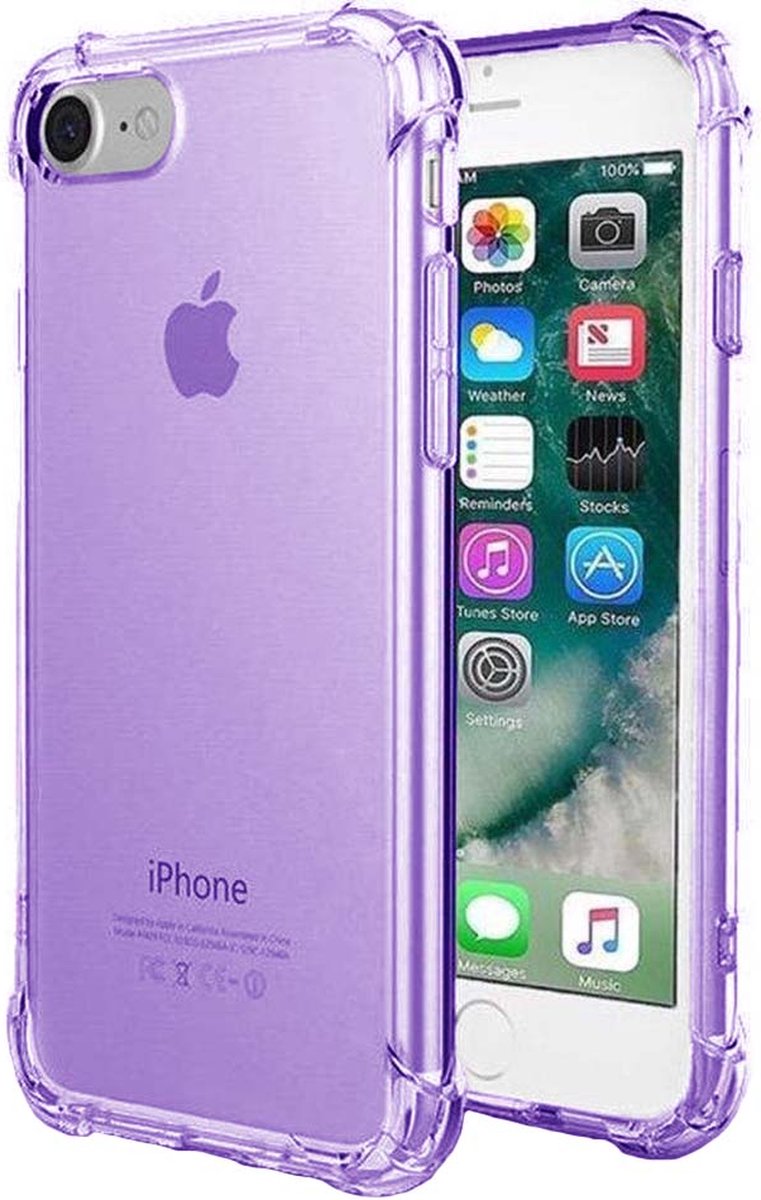 Smartphonica iPhone 6/6s transparant siliconen hoesje - Paars geschikt voor iPhone 6/6s