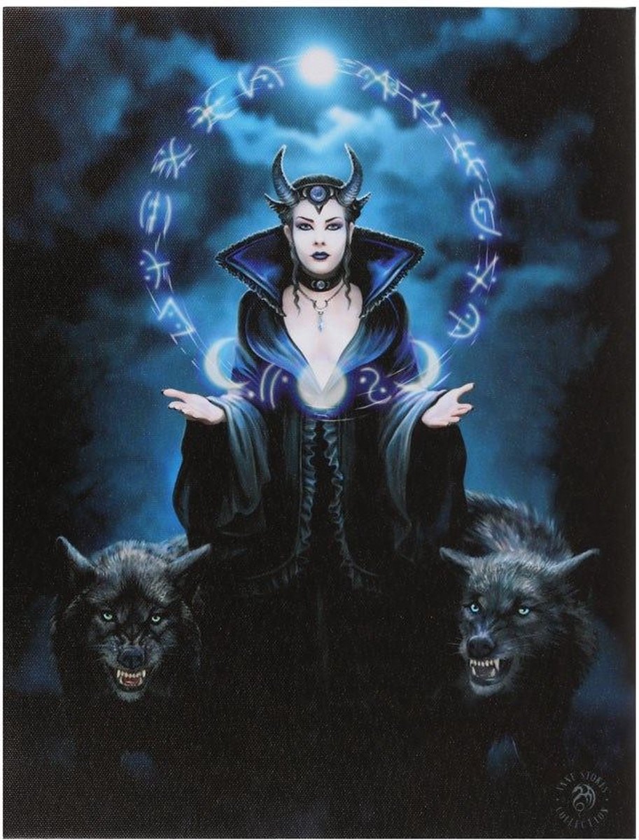 Anne Stokes - Moon Witch - Canvas afbeelding