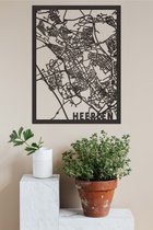 Houten Stadskaart Heerlen Zwart Mdf 50x70cm Wanddecoratie Voor Aan De Muur City Shapes