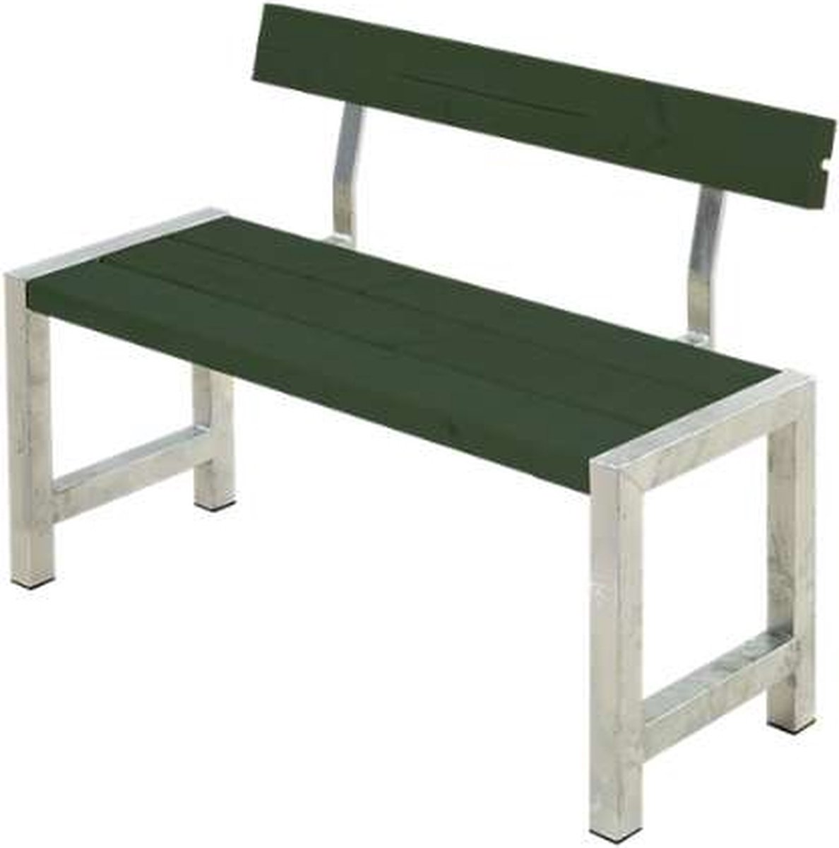 Tuinbank vuren Café - Hout & Staal gegrond groen met rugleuning - 50 x 127 x 75 cm