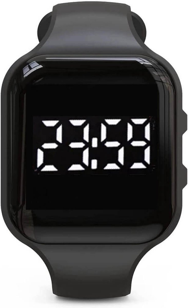 Herinnerings/alarmhorloge medicatie of plaswekker - vierkant zwart -met countdown timer - 15 alarmen - USB oplaadbaar