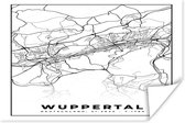 Poster Stadskaart - Wuppertal - Plattegrond - Kaart - 180x120 cm XXL