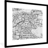 Cadre photo avec affiche - France - Noisy-le-Grand - Plan de la ville - Plan - Carte - 40x40 cm - Cadre pour affiche