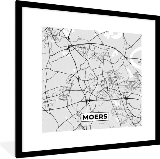 Fotolijst Incl Poster Kaart Duitsland Stadskaart Plattegrond Moers X Bol Com