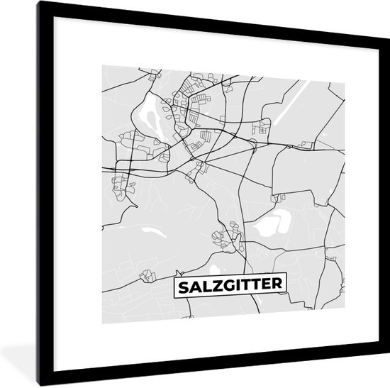 Fotolijst Incl Poster Duitsland Kaart Stadskaart Plattegrond Salzgitter Bol Com