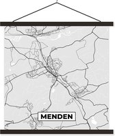 Porte-affiche avec affiche - Affiche scolaire - Plan de la ville - Allemagne - Menden - Carte - Plan d'étage - 40x40 cm - Lattes noires