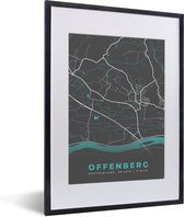 Fotolijst incl. Poster - Stadskaart – Offenberg – Duitsland – Plattegrond – Kaart - 30x40 cm - Posterlijst