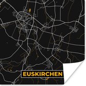 Poster Goud – Duitsland – Plattegrond – Gold – Stadskaart – Kaart – Euskirchen - 100x100 cm XXL