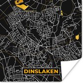Poster Stadskaart – Plattegrond – Duitsland – Goud – Dinslaken – Kaart - 30x30 cm