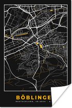 Poster Böblingen – Stadskaart – Gold – Plattegrond – Stadskaart – Kaart - Duitsland - 20x30 cm
