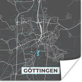 Poster Stadskaart – Plattegrond – Duitsland – Blauw – Göttingen – Kaart - 75x75 cm