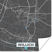 Poster Stadskaart – Plattegrond – Duitsland – Blauw – Willich – Kaart - 50x50 cm