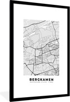 Fotolijst incl. Poster - Bergkamen- Stadskaart - Plattegrond - Duitsland - Kaart - 60x90 cm - Posterlijst