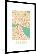 Fotolijst incl. Poster - Plattegrond - Konstanz - Vintage - Kaart - Stadskaart - 60x90 cm - Posterlijst