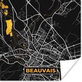 Poster Frankrijk – Plattegrond – Kaart – Beauvais – Stadskaart - 75x75 cm