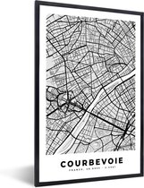 Fotolijst incl. Poster - Plattegrond - Kaart - Stadskaart - Frankrijk - Courbevoie - 40x60 cm - Posterlijst