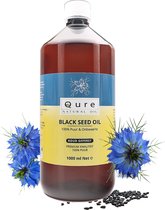 Black Seed Oil 1 Liter | 100% Puur & Onbewerkt | Nigella Sativa Olie | Zwartzaadolie - Zwarte zaadolie | Zwarte Komijnolie | Grote Fles 1000ml