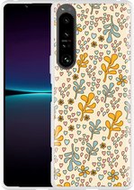Sony Xperia 1IV Hoesje Doodle Flower Pattern Designed by Cazy
