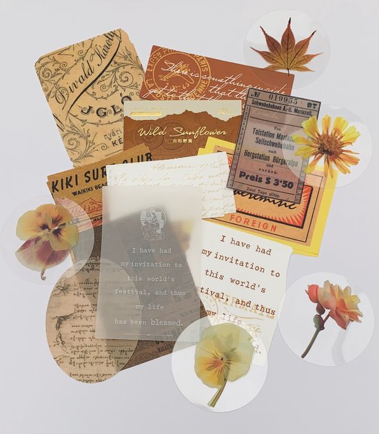 Bulletjournal set | stickers | paper scraps | scrapbooking | wild sunflowers |