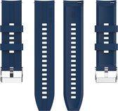 Siliconen bandje - geschikt voor Huawei Watch GT / GT Runner / GT2 46 mm / GT 2E / GT 3 46 mm / GT 3 Pro 46 mm / GT 4 46 mm / Watch 3 / Watch 3 Pro / Watch 4 / Watch 4 Pro - marineblauw